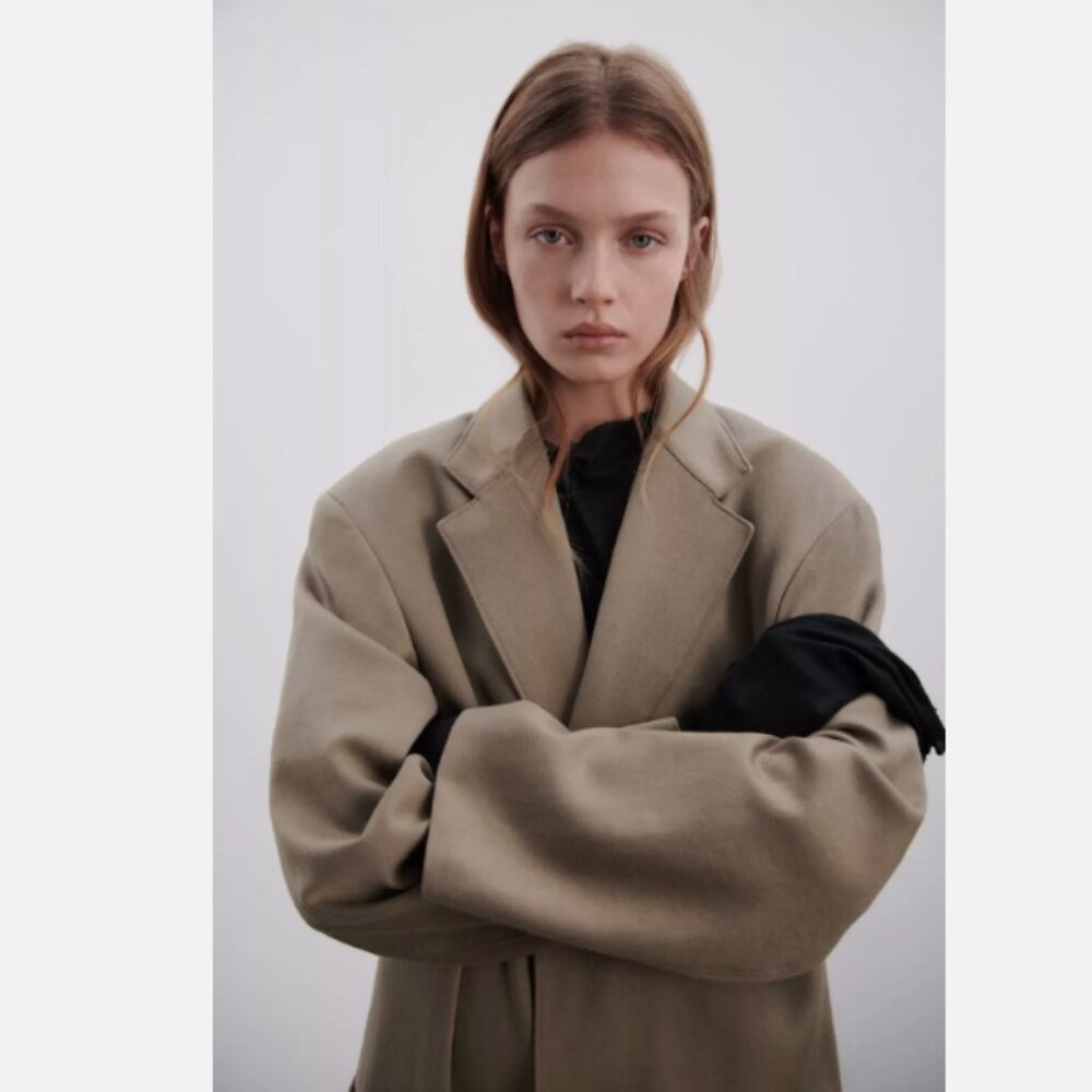 Zara Straight Cut ZW Wool Coat Limited Edition, NWT, S - Picture 2 of 16